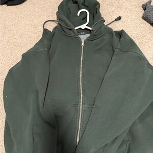 John Galt Dark Green Zip-Up Hoodie